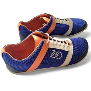 ZAQQ Zarqa Blue/Orange Barefoot Mens Running Shoes Nappa Leather/Mesh LIKE NEW